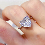 5 Carat 925 Sterling Silver Moissanite Heart Shape Ring | Redblad 18K Solid Gold & Certified Diamond Rings