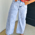 Beau Blue Light Washed Pull On Barrel Jeans - Damesmode Afbeelding 2 - Foto 2