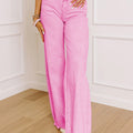 Rosa Acid Wash Héichtaille Ongläichméisseg Roh Saum Shift Jeans - Foto 4