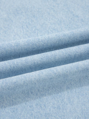 Jeans Beau bleus cloutés à fentes latérales effilochées et poches larges - Damesmode Afbeelding 8 - Miniatuur