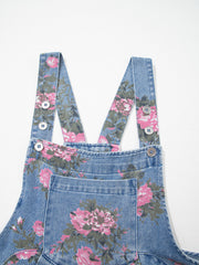 Myosotis Floral Print Denim Shortalls - Miniatuur