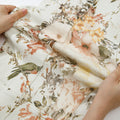 Beige Vintage Style Bloemenprint Hoge Taille Wide Leg Jeans - Foto 6