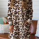 Robe Shift Overhemd Léopard Léopard Pantalon Pantalon Longue avec Poches