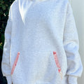 Sweat à capuche patchwork gris contrasté oversize - Foto 2