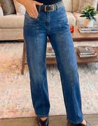 Sky Blue Tailored Seam Detail Womens Shift Jeans