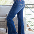 Sail Blue Western Stitch Patched Pocket Bootcut Jeans - Foto 6