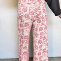 Pantaloni rosa vintage floreali in jeans shift - Foto 2
