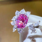 3 Carat Moissanite 925 Sterling Silver Open Ring | Redblad 18K Solid Gold & Certified Diamond Rings