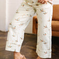 Beige Stylish Mallard Printed Cuffed Hem Shift Jeans - Damesmode Afbeelding 4 - Foto 4