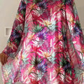 Rosenrotes 3-teiliges Tropical Contrast Trim Neckholder-Bikini-Set mit Cover up - Foto 2