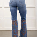 Ashleigh Blue Embroidered Flare Leg Jeans - Damesmode Afbeelding 2 - Foto 2