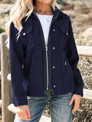 Laurel Green 2-in-1 Thermo-Strickjacke mit Textur-Struktur Kapuzenjacke - Miniatuur