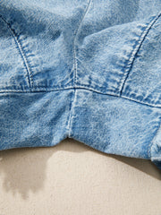 Pantaloncini casual in denim Myosotis con bordo sfilacciato - Miniatuur