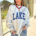 Hellgrauer Pullover mit Mock-Neck-Grafikdruck, drehbarer Pullover - Foto 5