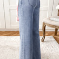 Beau Blue High Waist Button Zip Fly Bell Bottom Jeans - Damesmode Afbeelding 2 - Foto 2