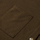 Dark Brown Button Up Contrast Knitted Sleeves Hooded Jacket - Thumbnail