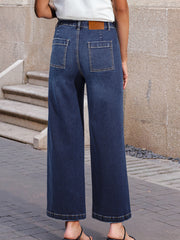 Bluing Mimimalist Patch Pocket Damjeans i shifts - Dammode Bild 8 - Miniatuur