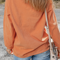 Orangefarbener Thanksgiving-Pullover mit Ribbenausschnitt - Foto 5