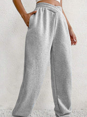 Pantaloni della tuta in vita elastica a croce grigio chiaro e unico, - Miniatuur