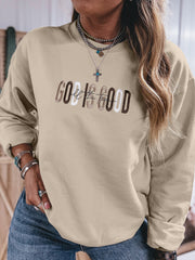 Jet Stream GOD IS GOOD Western-Pullover mit gesticktem Buchstaben und Crewneck-Pullover - Miniatuur