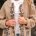 Casual Leopard Print Accent Plush Jacket with Pockets - Foto 6