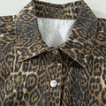 Gray Leopard Print Short Sleeve Pleated Denim Mini Dress - Foto 6