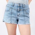 Myosotis High Waist Frayed Denim Shorts - Foto 4