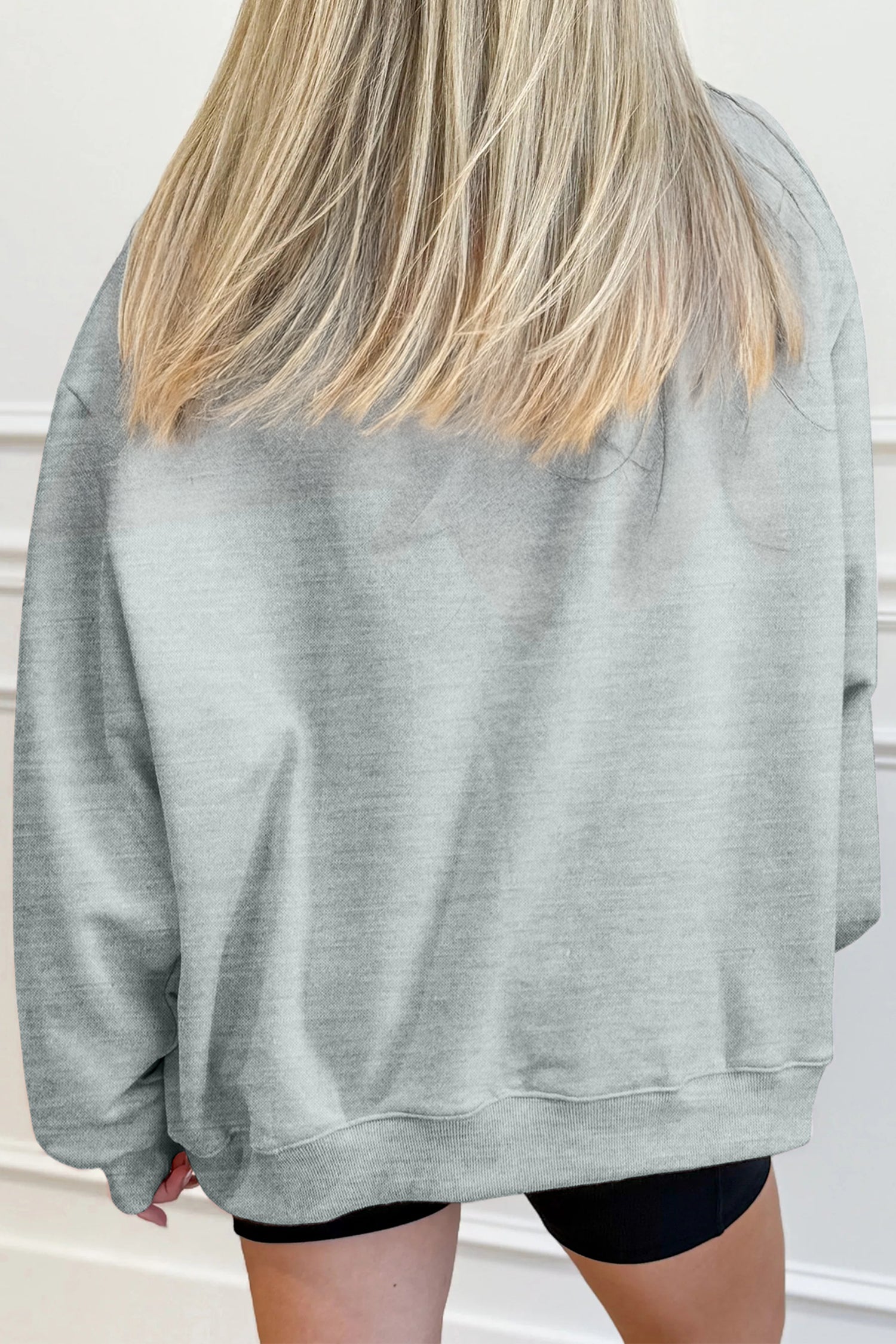 Grå ensfarvet oversized mock neck sweatshirt