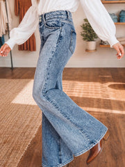 Vaqueros Beau Blue Acid Wash Detail Bolsillo - Imagen de moda femenina 3 - Miniatuur