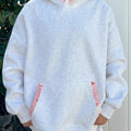 Sweat à capuche patchwork gris contrasté oversize - Foto 1