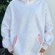 Sweat à capuche patchwork gris contrasté oversize
