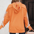 Flamingo Mix Floral Patchwork Side Slit Drawstring Hoodie - Foto 2