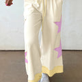 Weiße Sommer-Farbblock-Star-Patchwork-Hosen - Foto 2