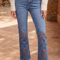 Ashleigh Blue Embroidered Flare Leg Jeans - Damesmode Afbeelding 5 - Foto 5