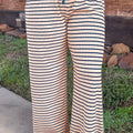 Pink Stripe Striped Colorblock V-Ausschnitt Langärmeliges Plus-Size-Set - Foto 5