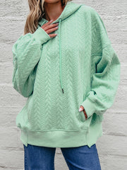 Hoodie Moonlight Jade Cabo Largo, Largo e Texturizado - Miniatuur