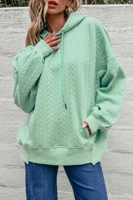 Hoodie Moonlight Jade Cabo Largo, Largo e Texturizado