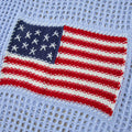 Beau Blue Hollow Out Crochet Knit American Flag Patched Sweater Hoodie - Damesmode Afbeelding 6 - Foto 6