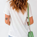 Wäiss Western Mallard Stripes gedréckte grafesch ronn Hals Casual T-Shirt - Foto 6