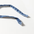 Blue Stripe Chambray Wide Leg Tied Elastic Waist Trousers - Damesmode Afbeelding 5 - Foto 5