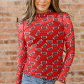 Black Rugby Game Day Sheer Mesh Long Sleeve Top - Damesmode Afbeelding 4 - Foto 4