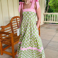 Maxikleid mit grünem Blumenmuster und gestreiftem Knotenträger - Foto 6