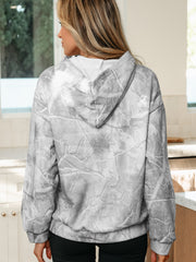 Grauer Camouflage Woodland Print Oversized Sport-Hoodie - Miniatuur