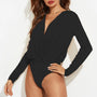 Surplice Long Sleeve Bodysuit