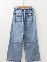 Jeans Ashleigh Blue Acid Wash Joint Out à cordon à cordon élastique taille - Damesmode Afbeelding 7 - Miniatuur