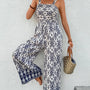 Bohemian Print Wide Leg Jumpsuit
