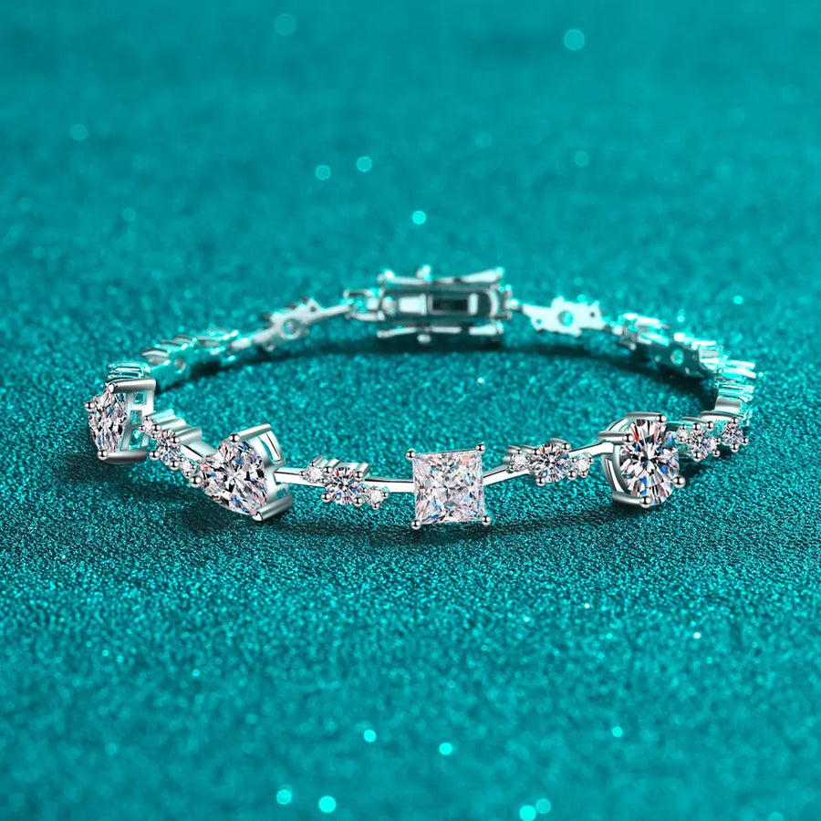 6.2 Carat Moissanite 925 Sterling Silver Bracelet | Redblad 18K Solid Gold & Certified Diamond Bracelets