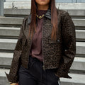Chaqueta metálica de tapeta metálica con estampado de leopardo multicolor - Foto 2