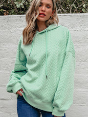 Hoodie Moonlight Jade Cabo Largo, Largo e Texturizado - Miniatuur