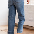 Sail Blue Exposed Stitching Straight Jeans - Foto 2